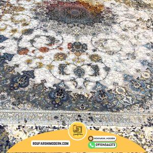 کاور فرش و روفرشی کش دار طرح بسیار زیبا رنگ طوسی با حاشیه سرمه ای کد ۱۳۴۲ (ویدیو)/cover carpet code 1347