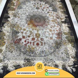 کاور فرش و روفرشی کش دار طرح بسیار زیبا رنگ طوسی با حاشیه سرمه ای کد ۱۳۴۲ (ویدیو)/cover carpet code 1347