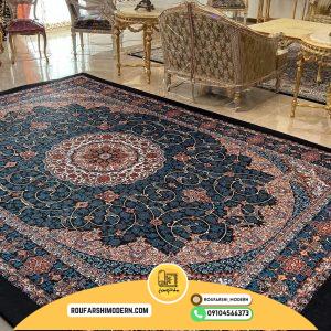 کاور فرش و روفرشی کش طرح خاص و جذاب زنگ زمینه مشکی کد ۱۱۵۲