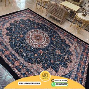 کاور فرش و روفرشی کش طرح خاص و جذاب زنگ زمینه مشکی کد ۱۱۵۲