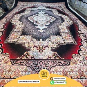 کاور فرش و روفرشی کشدار بسیار زیبا زمینه سرمه ای کد 0837