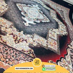 کاور فرش و روفرشی کشدار بسیار زیبا زمینه سرمه ای کد 0837