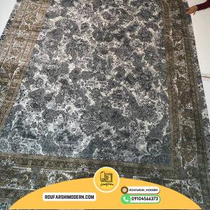 کاور فرش و روفرشی کشدار ترکیب رنگ طوسی و قهوه ای کد ROU1307 (ویدیو)/ cover carpet
