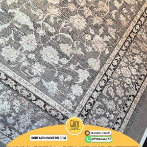 کاور فرش و روفرشی کشدار ترکیب طوسی و کرم کد 1570 (ویدیو)