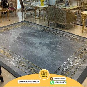 کاور فرش و روفرشی کشدار رنگ زمینه طوسی بسیار زیبا کد 1448 (ویدیو)