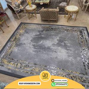 کاور فرش و روفرشی کشدار رنگ زمینه طوسی بسیار زیبا کد 1448 (ویدیو)
