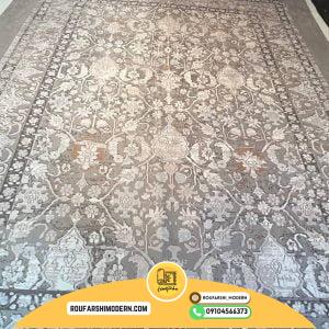 کاور فرش و روفرشی کشدار رنگ زمینه طوسی طرح جدید کد 1571 (ویدیو)