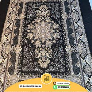 کاور فرش و روفرشی کشدار رنگ زمینه مشکی کد 0850 (ویدیو)