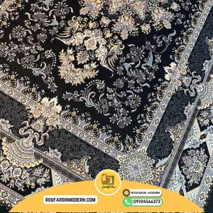 کاور فرش و روفرشی کشدار رنگ زمینه مشکی کد 0850 (ویدیو)
