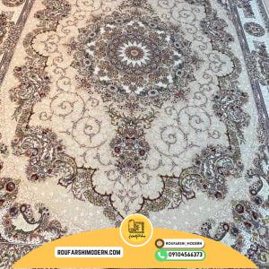 کاور فرش و روفرشی کشدار رنگ زمینه کرم کد 0685 (ویدیو)