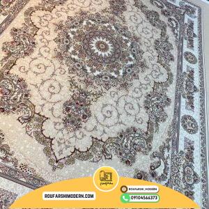 کاور فرش و روفرشی کشدار رنگ زمینه کرم کد 0685 (ویدیو)