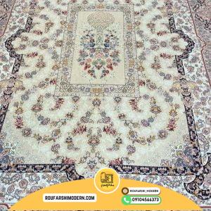 کاور فرش و روفرشی کشدار رنگ زمینه کرم کد 0625 (ویدیو)