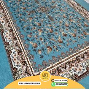 کاور فرش و روفرشی کشدار زمینه آبی (فیروزه ای) کد 1150