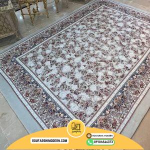 کاور فرش و روفرشی کشدار زمینه طوسی بسیار پرفروش کد ۰۳۲۳