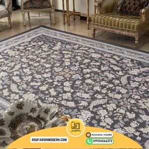 کاور فرش و روفرشی کشدار زمینه طوسی طرح فوق العاده زیبا کد 1337 (ویدیو)