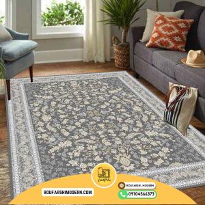 کاور فرش و روفرشی کشدار زمینه طوسی طرح فوق العاده زیبا کد 1337 (ویدیو)