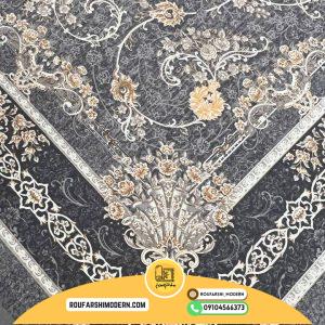 کاور فرش و روفرشی کشدار زمینه طوسی طرح پرفروش کد ۱۴۸۹