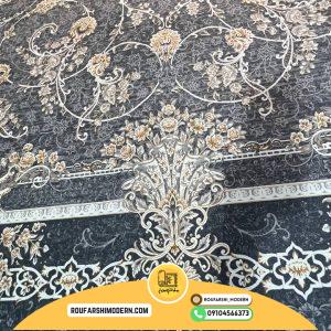 کاور فرش و روفرشی کشدار زمینه طوسی طرح پرفروش کد ۱۴۸۹