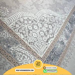 کاور فرش و روفرشی کشدار زمینه طوسی فیلی کد 1479