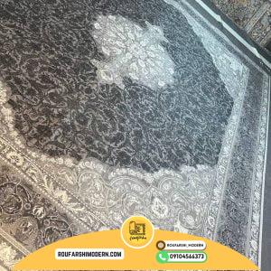کاور فرش و روفرشی کشدار زمینه طوسی کد 1123