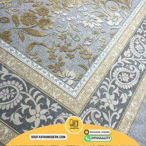 کاور فرش و روفرشی کشدار زمینه طوسی کد 1310 (ویدیو)