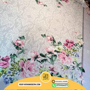 کاور فرش و روفرشی کشدار زمینه یاسی کد 0363