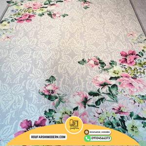کاور فرش و روفرشی کشدار زمینه یاسی کد 0363