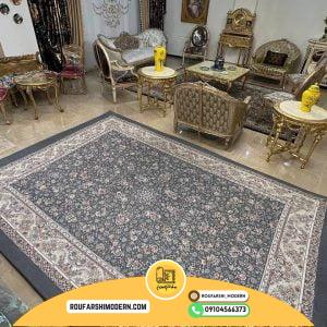 کاور فرش و روفرشی کشدار طرح افشان بسیار زیبا زمینه طوسی کد 0683 (ویدیو)