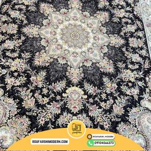کاور فرش و روفرشی کشدار طرح تبریز رنگ سرمه ای ترکیب کرم کد ROU1693 (ویدیو)