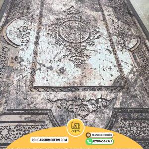 کاور فرش و روفرشی کشدار طرح زیبا رنگ ترکیب کرم و قهوه ای کد 1565 (ویدیو)