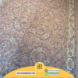 کاور فرش و روفرشی کشدار طرح زیبا رنگ زمینه صورتی کد 0840 (ویدیو)
