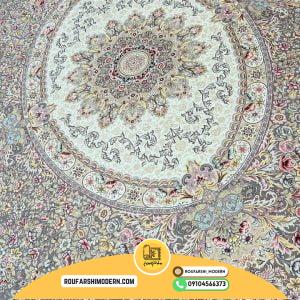 کاور فرش و روفرشی کشدار طرح زیبا رنگ طوسی ترکیب کرم کد ROU1696