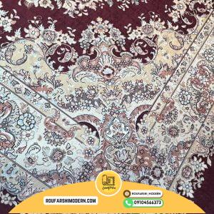 کاور فرش و روفرشی کشدار طرح زیبا زمینه زرشکی کد 1063 (ویدیو)
