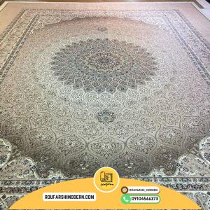 کاور فرش و روفرشی کشدار طرح زیبای قطره رنگ زمینه کرم نسکافه ای کد 0624 ( ویدیو)