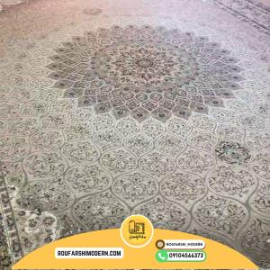 کاور فرش و روفرشی کشدار طرح زیبای قطره رنگ زمینه کرم نسکافه ای کد 0624 ( ویدیو)