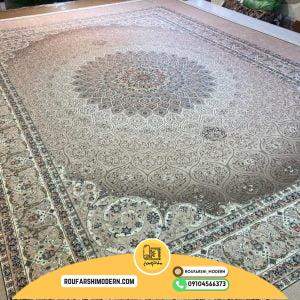 کاور فرش و روفرشی کشدار طرح زیبای قطره رنگ زمینه کرم نسکافه ای کد 0624 ( ویدیو)
