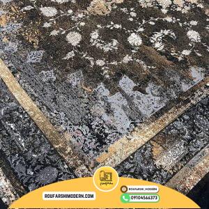 کاور فرش و روفرشی کشدار طرح زیبای وینتج ترکیب کرم قهوه ای مشکی طوسی کد 1574 (ویدیو)