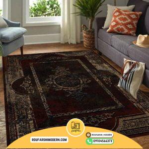 کاور فرش و روفرشی کشدار طرح زیبای وینتج کد 1572