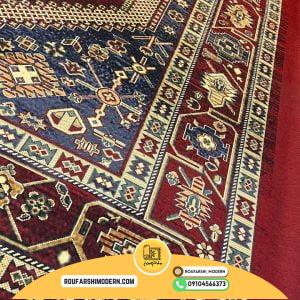 کاور فرش و روفرشی کشدار طرح سنتی رنگ زمینه لاکی کد ROU1730 (ویدیو)