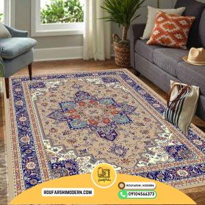 کاور فرش و روفرشی کشدار طرح سنتی و رنگ زیبا کد 0643