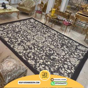 کاور فرش و روفرشی کشدار طرح شاهکار ترکیب طوسی و کرم طلایی کد 1658 (ویدیو)