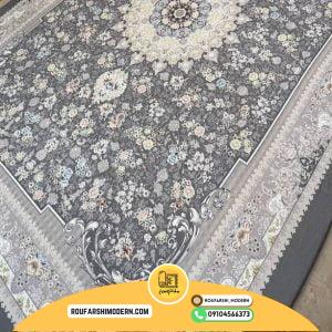 کاور فرش و روفرشی کشدار طرح عالی زمینه طوسی کد 1458