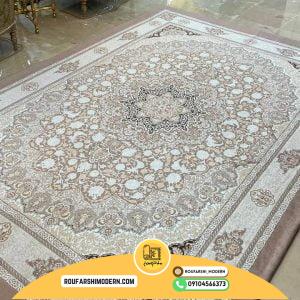 کاور فرش و روفرشی کشدار طرح فرش بسیار زیبا رنگ نسکافه ای ترکیب کرم طلایی کد 1632 (ویدیو)