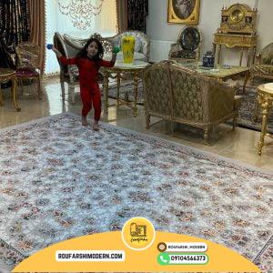 کاور فرش و روفرشی کشدار طرح‌ فرش بسیار زیبا کد 1455 (ویدیو)