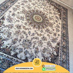 کاور فرش و روفرشی کشدار طرح فرش رنگ زمینه کرم نخودی کد ۰۶۰۴ (ویدیو)