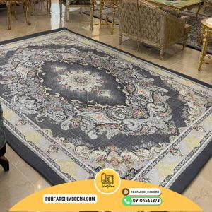 کاور فرش و روفرشی کشدار طرح فرش زیبا رنگ زمینه طوسی کد 1434 (ویدیو)