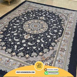 کاور فرش و روفرشی کشدار طرح فرش زیبا زمینه طوسی کد ۱۵۵۲ (ویدیو)
