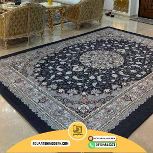 کاور فرش و روفرشی کشدار طرح فرش زیبا زمینه طوسی کد ۱۵۵۲ (ویدیو)