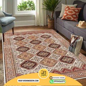 کاور فرش و روفرشی کشدار طرح فرش سنتی کد ROU1724