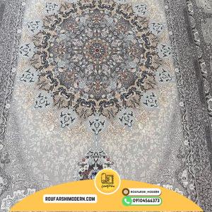 کاور فرش و روفرشی کشدار طرح فوق العاده زمینه طوسی کد ۰878 (ویدیو)